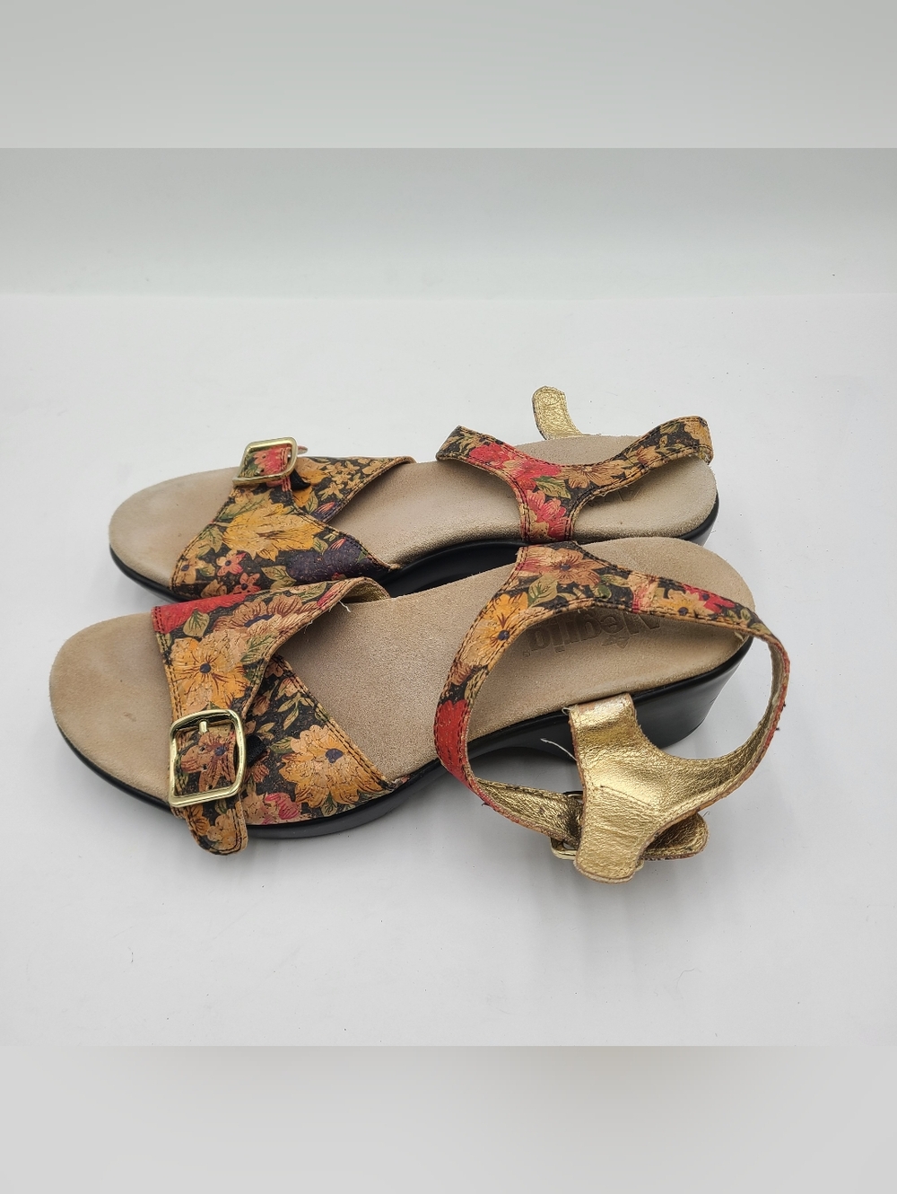 B27 Alegria Floral Leather Comfort Sandals Shoes Size 10 Spring Summer Feminine